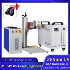 5W JPT UV Laser Engraver Marking Machine for Glass/plastic Mark S&A Chiller US