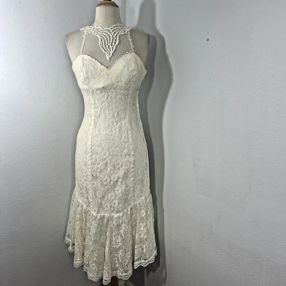 Vestido Contempo Casuals Feminino 5 Rendas Camadas Etéreo Cottagecore Prairie Bow - Imagem 2 de 4