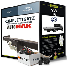 Für VW T6 Pritsche, Fahrgestell SFD Anhängerkupplung starr +eSatz 13pol 15- Set