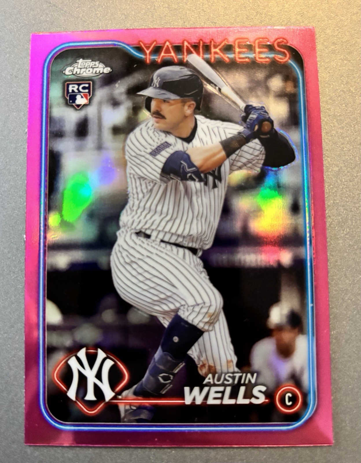 2024 Topps Chrome - Austin Wells #281 Pink Refractor (RC)