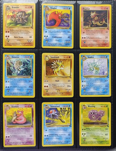Complete Fossil Set Pokemon Cards 62/62 WOTC TCG 1999 Dragonite, Zapdos, Moltres - Picture 5 of 21