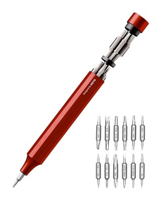 HOTO 24 in 1 Multi Bit Mini Screwdriver Set Magnetic, Precision, Cinnabar Red 
