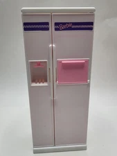 Barbie Mattel Side by Side Fridge 1992 Refrigerator Pink White Doll Accessory