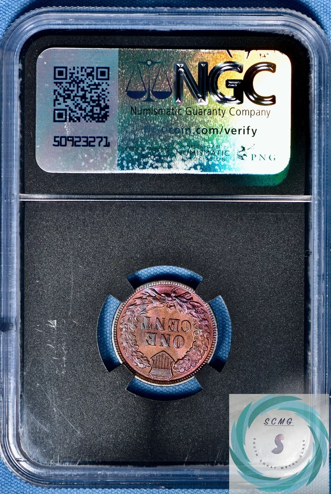 1883 1c Indian Head Cent NGC MS 65 RB - Lovely Reds with Magenta & Xlnt Surfaces - Image 3 of 4