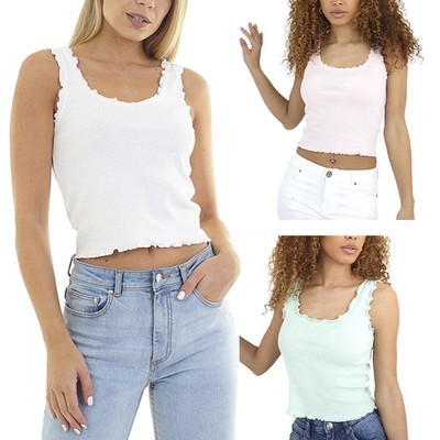 BRAVE SOUL Damen Trägershirt ärmellos schlicht bauchfreies Oberteil schmal Damen Stretch Cami Tank
