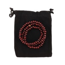 2X(6mm Wood Bangle Bracelet Tibetan Buddhist Sandal Necklace 108pcs Bead8673