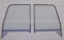 1955 1956 1957 1958 1959 Chevy Pickup Suburban Clear Door Glasses Wchrome Frame
