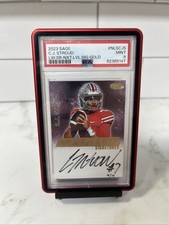 2023 C.J. Stroud Sage Next Level Signatures Gold /10 Rookie Auto PSA 9