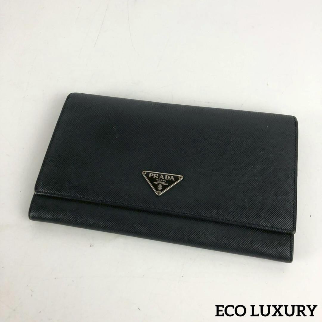 Prada Black Long Wallet for Women Luxury Brand Accessory