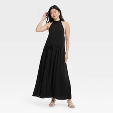 Women's Tie Neck Maxi Dress - A New Day