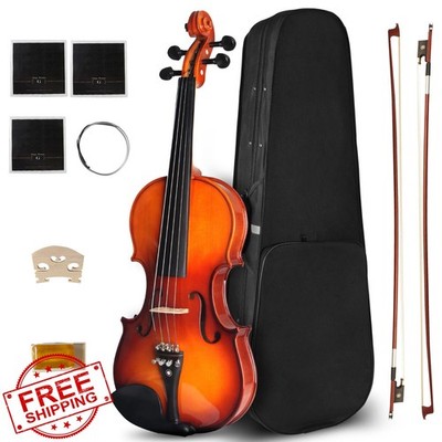 Ceciliec 4/4 Violin Starter Kit Beginner Full Size Fiddle