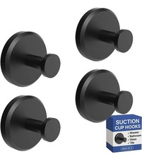 HOME SO Suction Cup Hooks for Shower, Bathroom, Kitchen, Glass Door, Mirror,