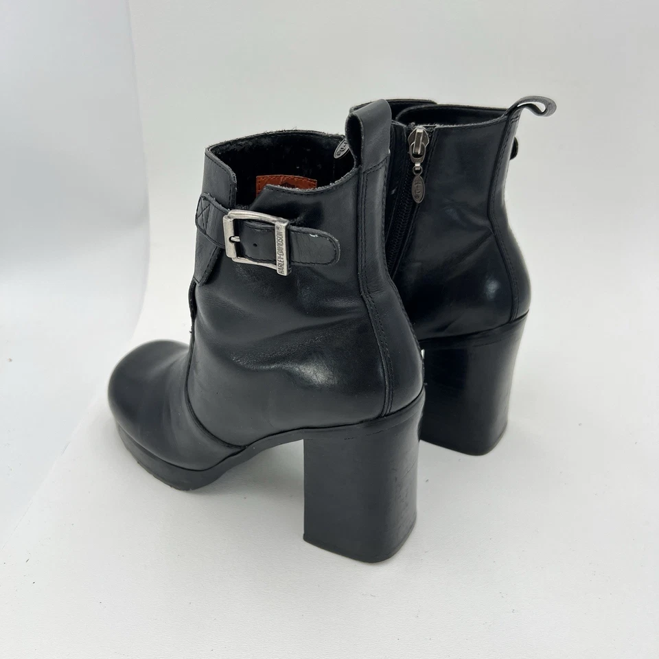 Harley Davidson Mega Arnés Botas de Motocicleta Cuero Negro Mujer 7 Ancho LEER Foto 4 de 4