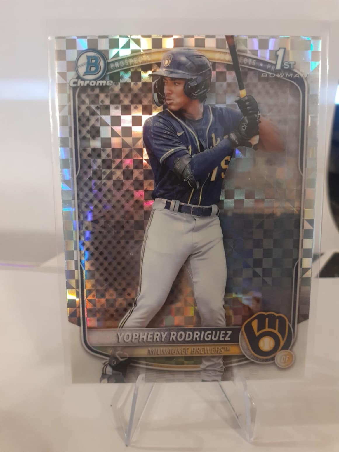 2025 1st Bowman Chrome ~ Yophery Rodriguez ~ X-Fractor ~ #BCP36 ~ Brewers