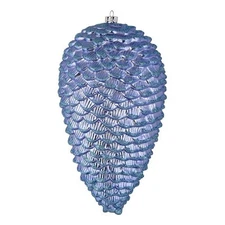 Vickerman 7" Pinecone Christmas Ornaments in Matte Periwinkle Blue (Set of 4)