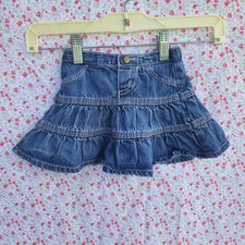2007 / Y2K Baby Gap Blue/ Pink Denim Skirt with Bloomers Size 6-12 Months