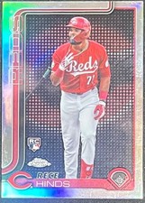 2025 TOPPS RECE HINDS LIGHTBOARD REFRACTOR ROOKIE CINCINNATI REDS #253