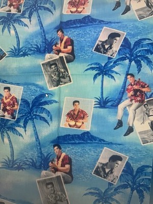 Elvis Presley Cranston Aloha Cotton Fabric Remnants 