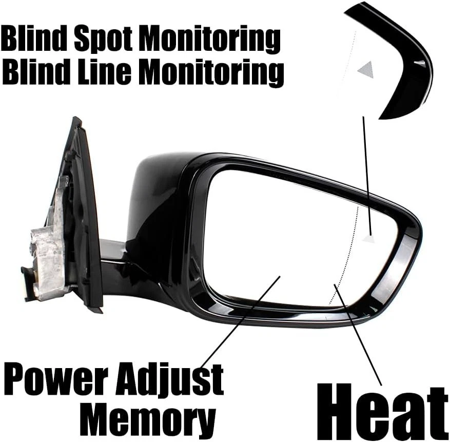 Espejo retrovisor lateral derecho+derecho 2 piezas para BMW 320i 330i 330e 2019-2023 con punto ciego térmico Foto 4 de 4