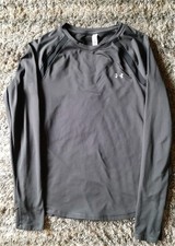 Under Armour Cold Gear Dark Gray Crew Neck Small Shirt Women's Top Long Sleeve