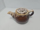 McCOY BROWN DRIP Teapot Tea Pot Glazed Pottery Rustic Kitchen USA vintage