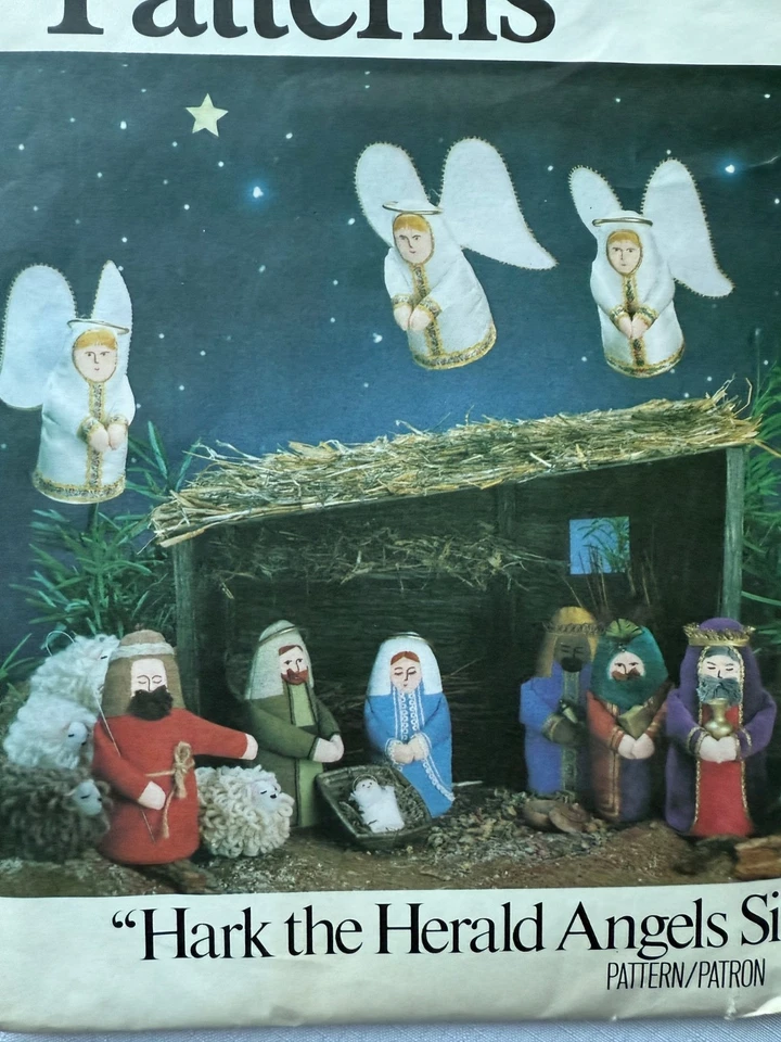 Vogue Patterns 1979 Christmas Nativity Fabric Dolls Hark the Herald Angels Sing - Image 2 of 4