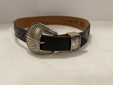 Silver Creek Collection 26" Black Beaded Belt Leather USA Made Western Style.