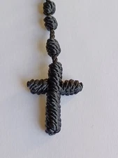 Nylon Rosary Knotted Cord Black 
