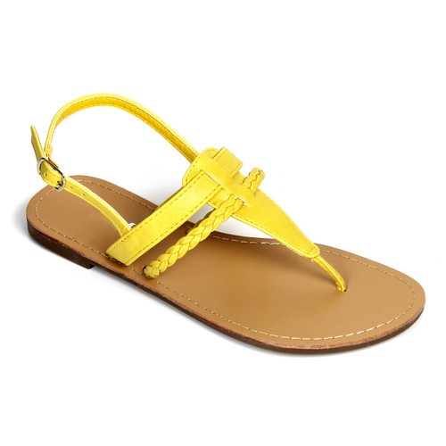 Women's Braided Design Open Toe Flat Sandals Ankle Strap Thong Sandals - Picture 6 of 11