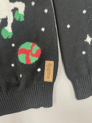 Tipsy Elves Ugly Christmas Sweater Unisex Small Santa Riding Space