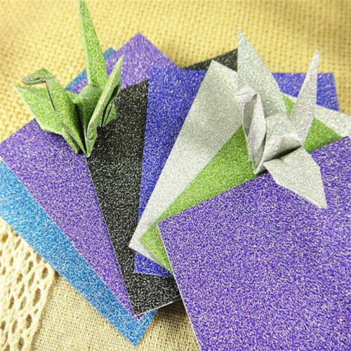 12 Sheets White Glitter Wrapping Paper DIY Square Folding Origami - Afbeelding 1 van 6