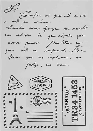 Schablone für Wände-Airbrush-Basteln-Vintage-Shabby-Postkarte-Eifelturm # 1313