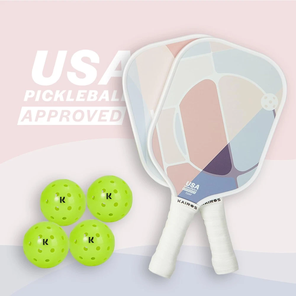 Pickleball Set with 2 Paddles and 4 Balls, USAPA Approved