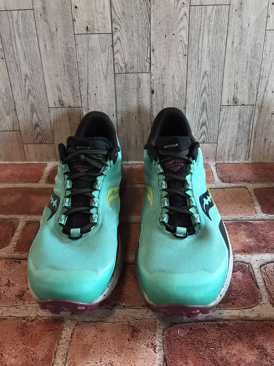 Saucony Peregrine 12 Trail Running Shoes - Teal and Black Saucony Peregrine 12 Womens 11 Teal Trail Running Shoe Pwr  main image 4