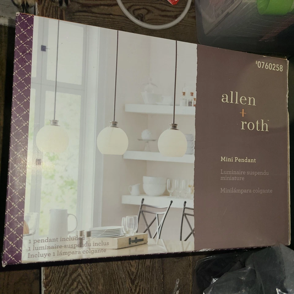 allen + roth 1 - Light Transitional Globe Mini Pendant Light Brushed Nickel - Image 2 of 4