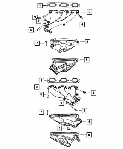 Colector de escape delantero izquierdo para Dodge Challenger 2005-2010 (P/N 4792779AA)