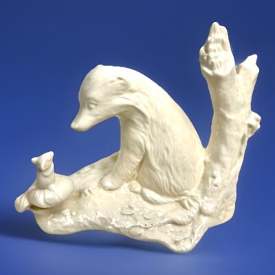 Rare Goebel Badger & Mouse Porcelain Figurine 5.5 Inches Forest Tree #35602 12