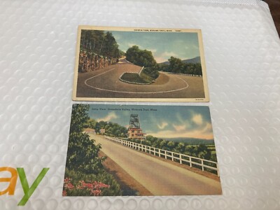 KAPPYS VINTAGE LINEN POSTCARDS 4 DIFFERENT MOHAWK TRAIL MASS.  CS1503
