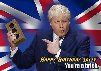 Boris Johnson conservador brexit spoof Personalizado Feliz Cumpleaños Tarjeta De Arte 