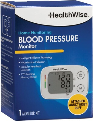 #ad HEALTHWISE HOME MONITORING BLOOD PRESSURE MONITOR INTELLIGENT INFLATION NEW $13.94