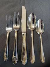 5 Piece Place Setting HARLOW GOLD Yamazaki Patrick Japan Dinner Knife Fork Spoon