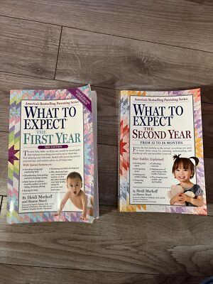 what to expect the first & second year lot of 2 books heidi murkoff birth -24mo