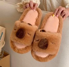 Capybara Open Toes Indoor Slippers for Women, Sizes 7.5-8-8.5