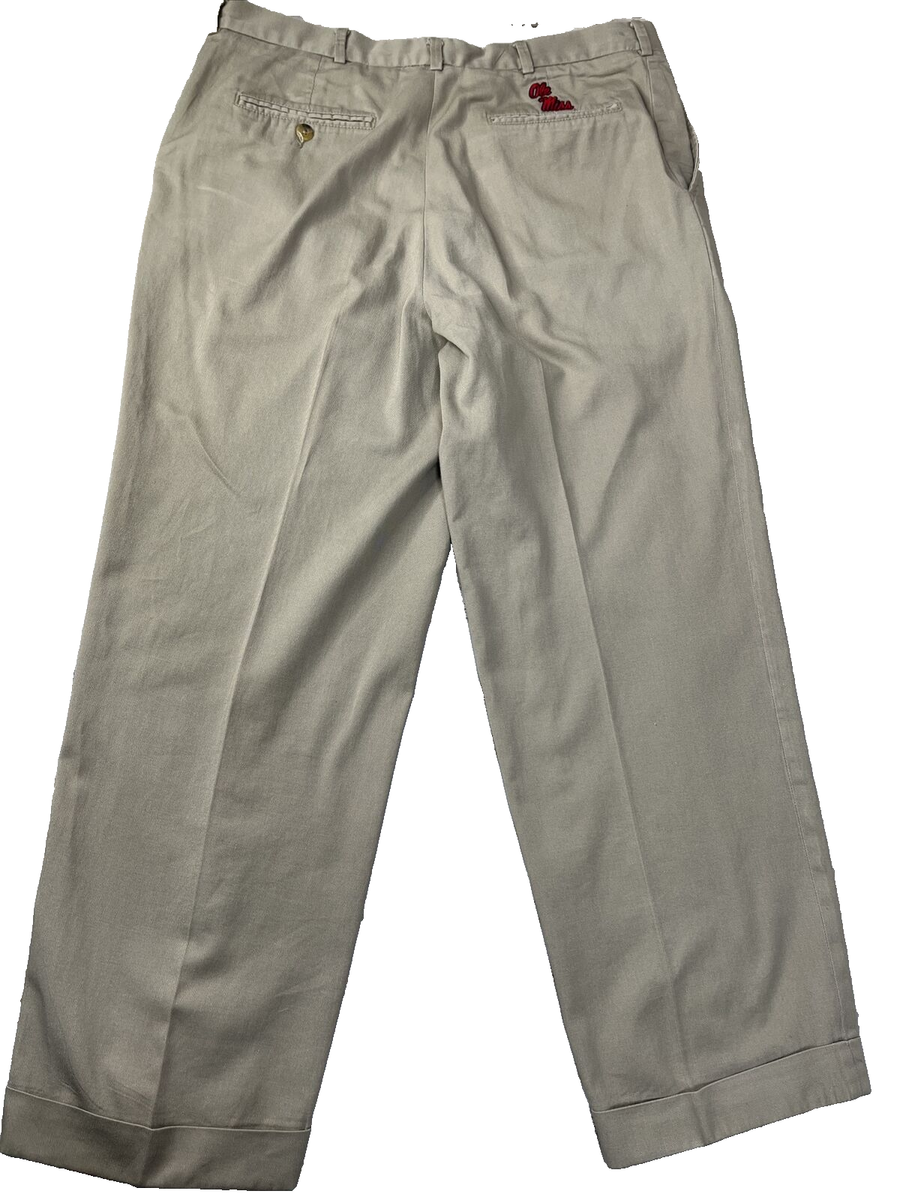 Ole Miss Rebels All American Khakis Tan Pants Mens Classic Fit