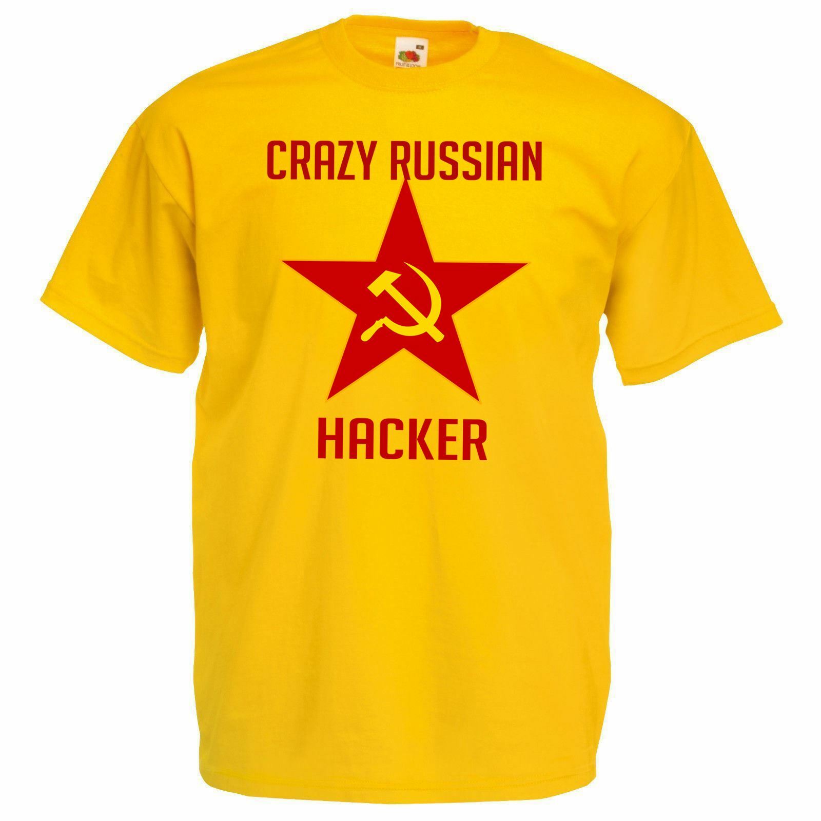 Unisex Yellow Crazy Russian Hacker Hacktivist I.T Anonymous T-Shirt ...