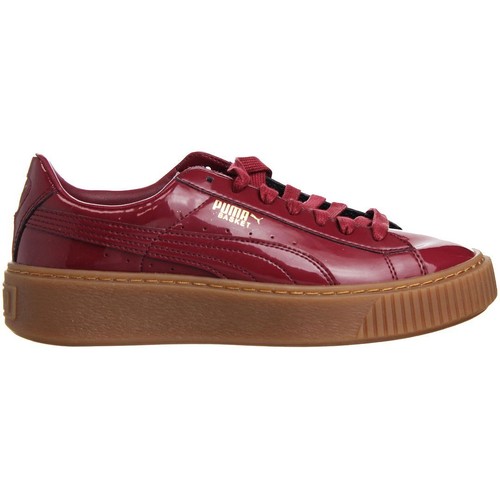 Puma Basket Platform Womens Red Trainers - Picture 1 of 5
