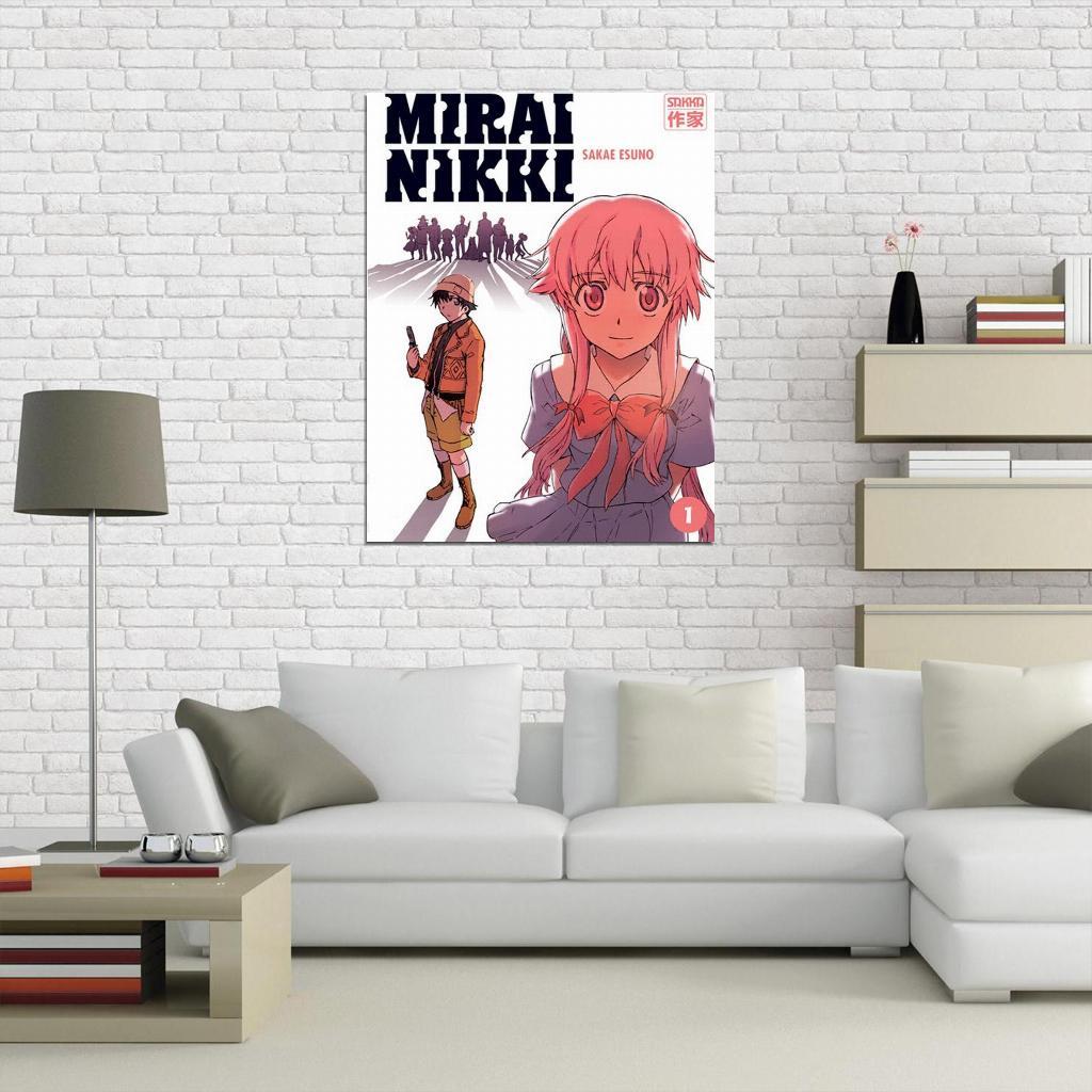 Japanese Anime Future Diary Poster Retro Kraft Paper Mirai Nikki Posters  Painting Wall Art Decor Living Room Study Art Pictures