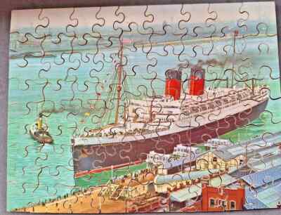 SIEGSPERRHOLZ PUZZLE CUNARD WHITE STAR LINE ''MAURETANIA'' KOMPLETT