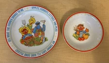 Newcor SESAME STREET Going to Market FARM  2 Piece Childs Dish Set Plate & Bowl