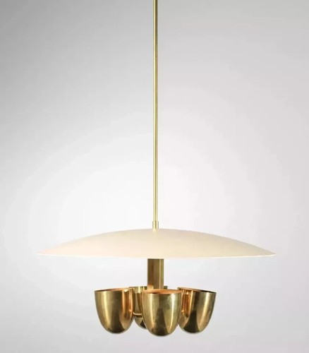 Antique Mid Century Vintage 4 Light Modern Raw Brass Pendant Sputnik chandelier - Picture 3 of 10